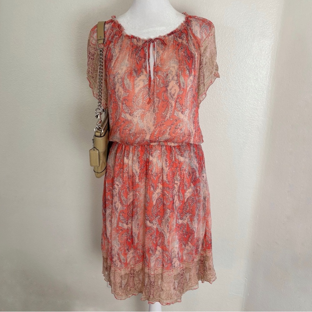 Lucky Brand Paisley Boho Peasant Dress - Size M